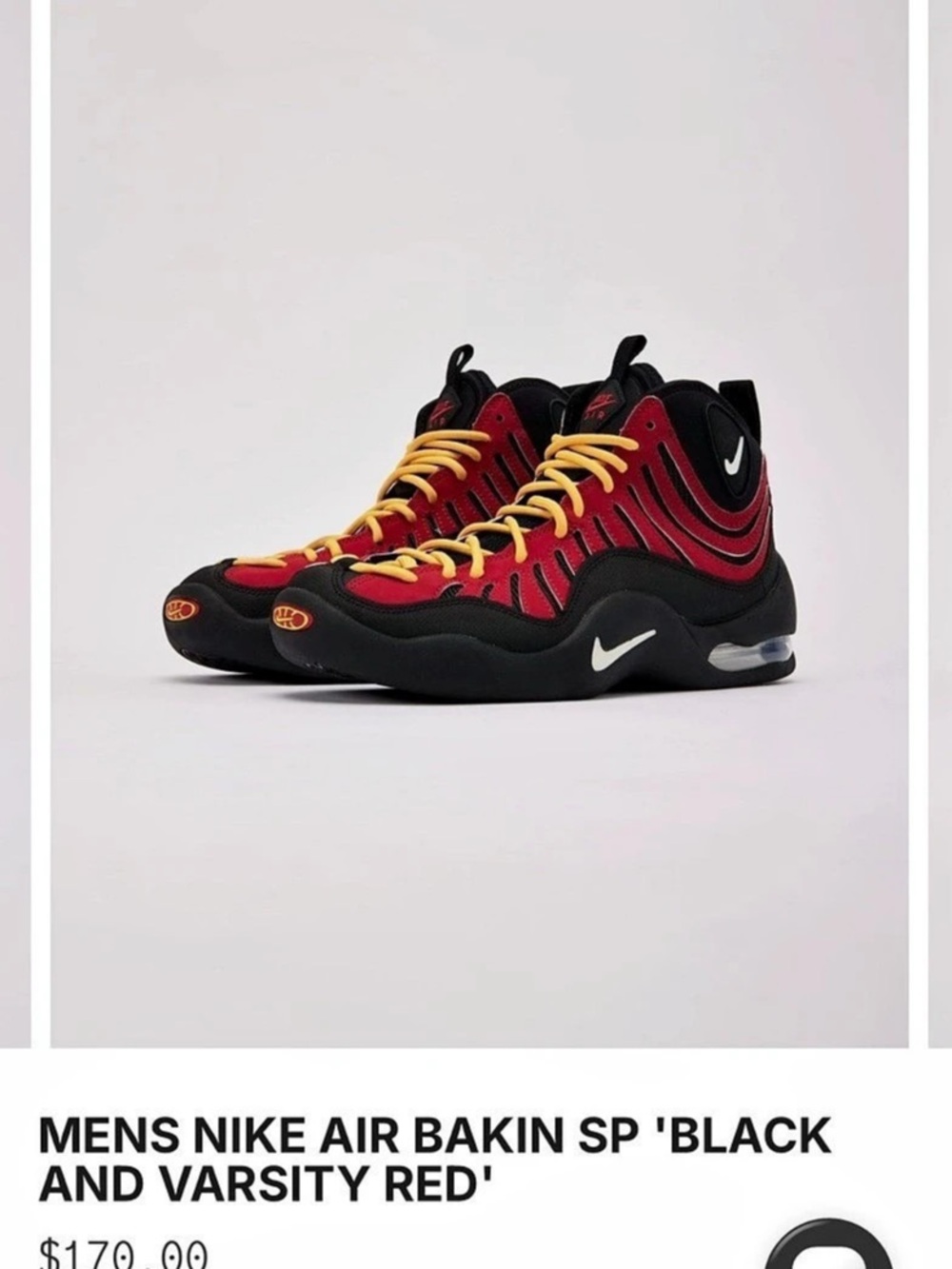 Nike Air Bakin High SP Men's Sneakers Black & Red US 11.5